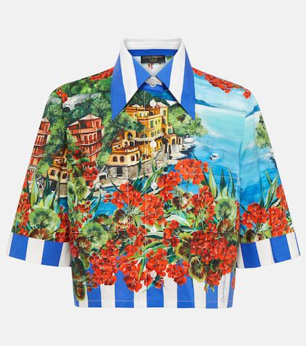 Portofino printed cotton poplin cropped shirt - Dolce&Gabbana - Modalova