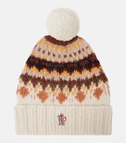 Logo intarsia wool and alpaca-blend beanie - Moncler - Modalova