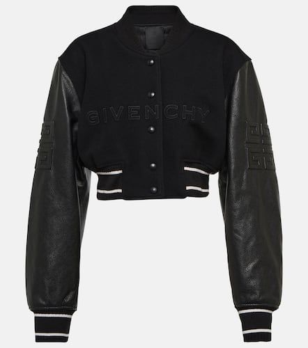 Wool and leather cropped bomber jacket - Givenchy - Modalova