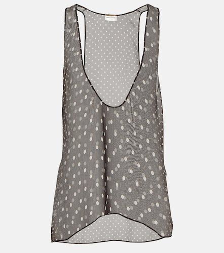 Tank top in seta a pois - Saint Laurent - Modalova