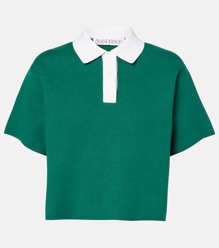 Cropped cotton and cashmere polo shirt - JW Anderson - Modalova