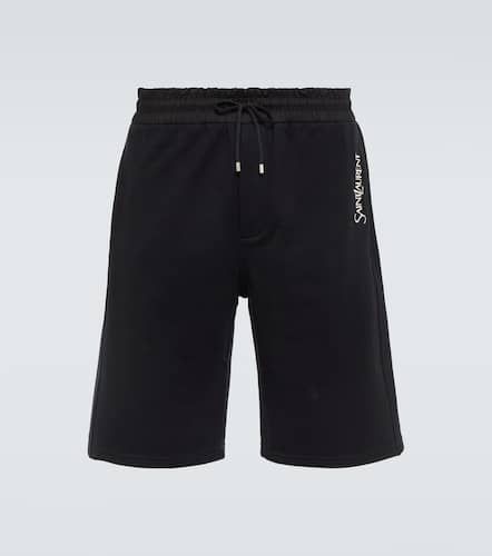 Bestickte Shorts aus Baumwoll-Jersey - Saint Laurent - Modalova