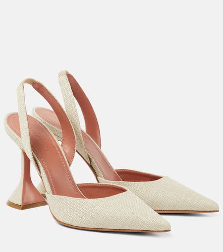 Holli 95 canvas slingback pumps - Amina Muaddi - Modalova