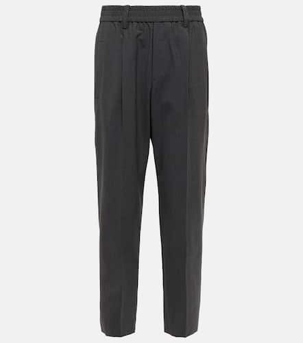 High-rise tapered wool-blend pants - Brunello Cucinelli - Modalova