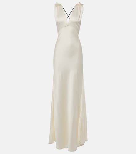 Gathered open-back crÃªpe satin gown - Victoria Beckham - Modalova