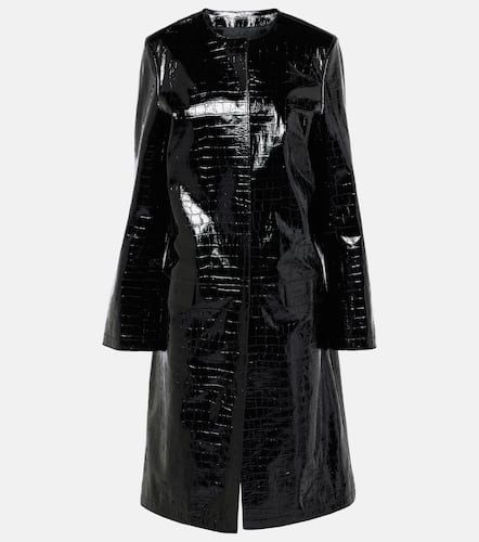 Croc-effect embossed leather coat - Toteme - Modalova