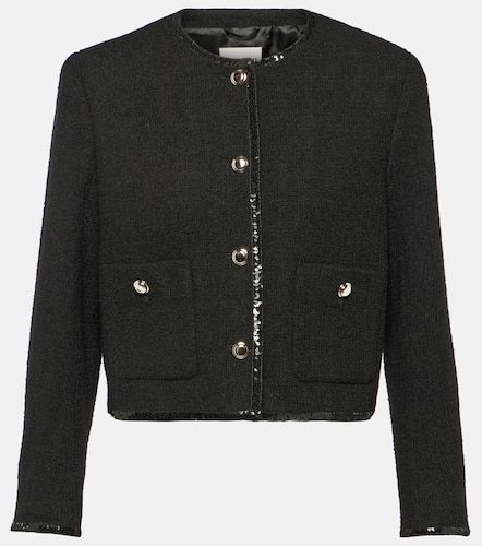 Cropped wool-blend tweed jacket - Miu Miu - Modalova