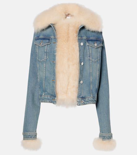 Giacca di jeans con shearling - Blumarine - Modalova