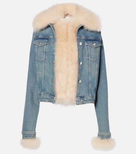 Blumarine Jeansjacke mit Shearling - Blumarine - Modalova