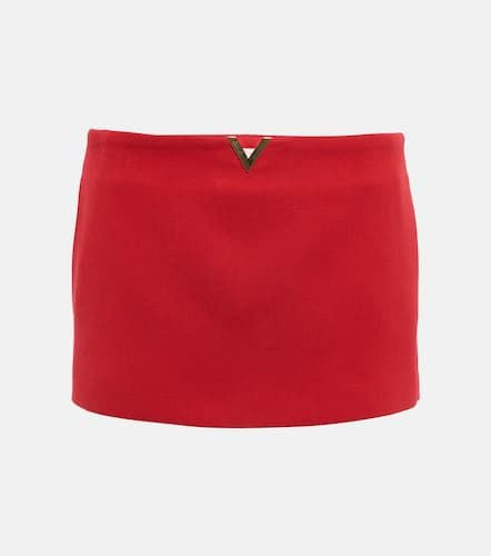 VLogo wool-blend crêpe skort - Valentino - Modalova