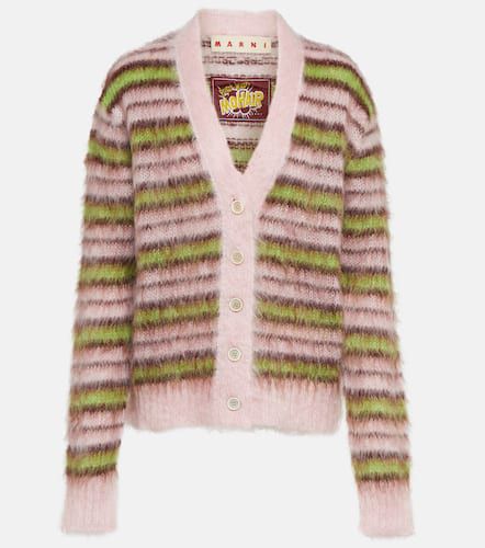 Cardigan a righe in misto mohair - Marni - Modalova