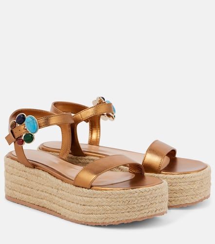 Espadrille-Sandalen aus Metallic-Leder - Gianvito Rossi - Modalova