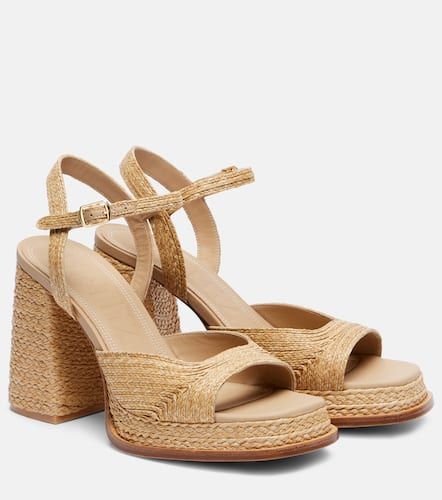 Sandalias con plataforma Gracia 95 de rafia - Souliers Martinez - Modalova