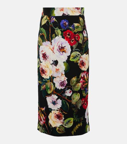 Rose Garden charmeuse midi skirt - Dolce&Gabbana - Modalova