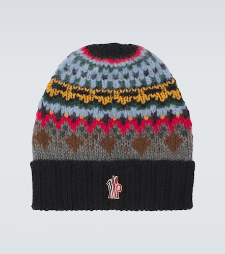 Intarsia wool-blend beanie - Moncler Grenoble - Modalova