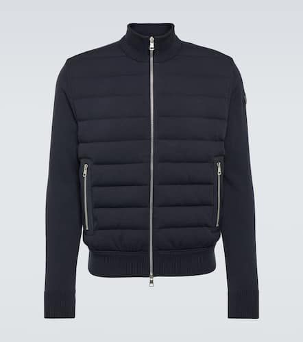 Cardigan in cotone con imbottitura e pelle - Moncler - Modalova