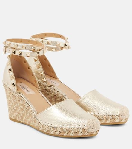 Espadrille-Wedges Rockstud 85 aus -Leder - Valentino Garavani - Modalova