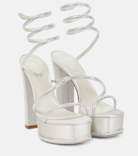 Embellished satin platform sandals - Rene Caovilla - Modalova