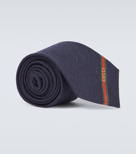 Cravatta in misto lana e seta con logo - Gucci - Modalova
