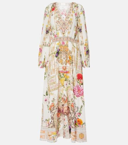 Floral shirred silk maxi dress - Camilla - Modalova