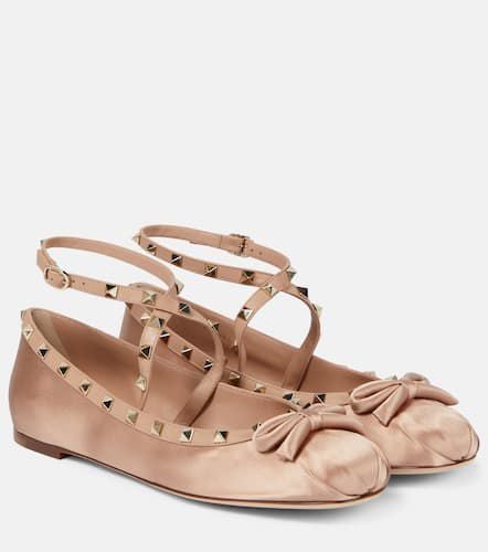 Rockstud satin ballet flats - Valentino Garavani - Modalova