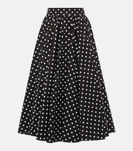 Polka-dot high-rise cotton poplin midi skirt - Dolce&Gabbana - Modalova