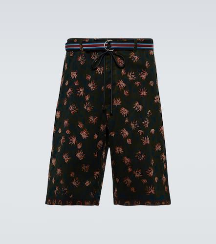 Shorts de algodón y seda estampados - Dries Van Noten - Modalova