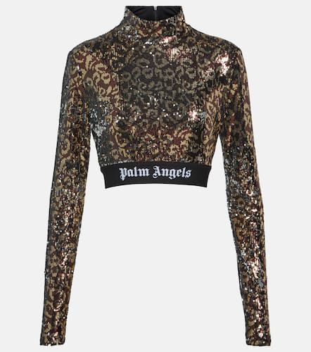 Mockneck sequined crop top - Palm Angels - Modalova