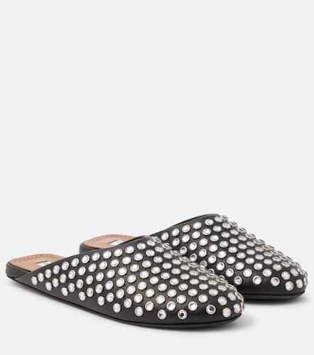 AlaÃ¯a Crystal-embellished leather mules - Alaia - Modalova