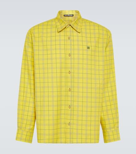 Camisa de algodón a cuadros con logo - Acne Studios - Modalova