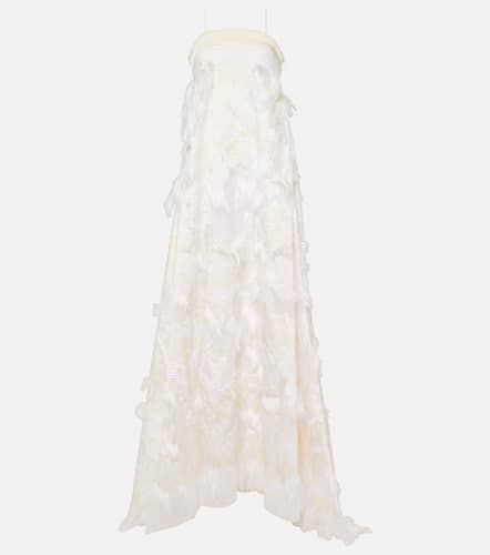 Bridal Trapeze fringed jacquard gown - Taller Marmo - Modalova