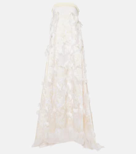 Bridal Trapeze fringed jacquard gown - Taller Marmo - Modalova