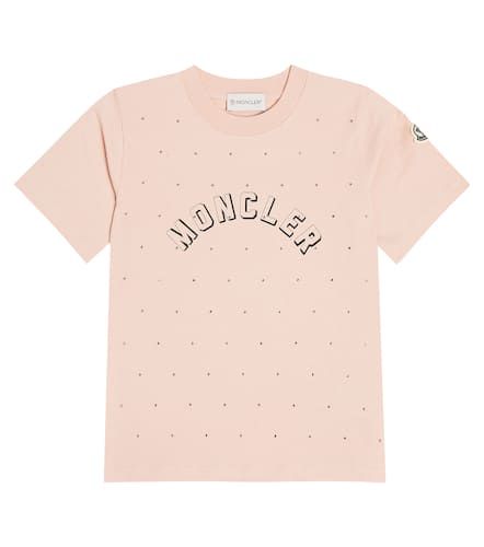 T-shirt in jersey di cotone con logo - Moncler Enfant - Modalova