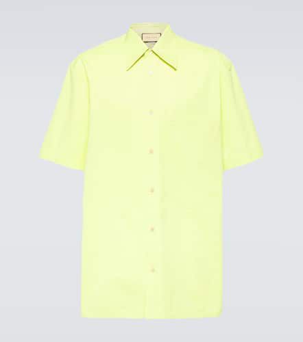 Oversized logo cotton poplin shirt - Gucci - Modalova