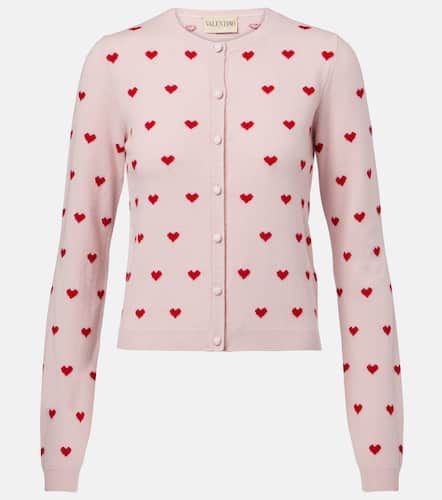 Cardigan in jacquard di lana vergine - Valentino - Modalova