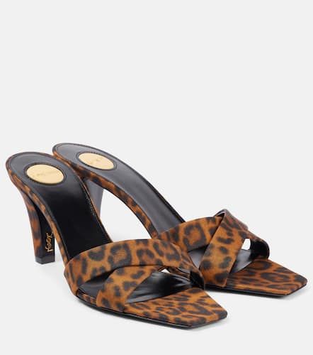 Jill 75 leopard-print satin mules - Saint Laurent - Modalova