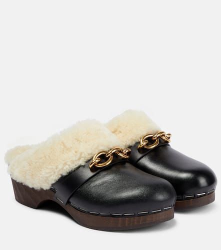 Le Maillon leather and shearling clogs - Saint Laurent - Modalova