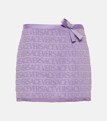 Vestido corto de algodón con logo - Versace - Modalova