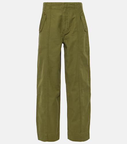 High-rise cotton barrel-leg pants - Frame - Modalova