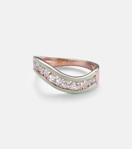 Kt rose and enamel ring with diamonds - Kamyen - Modalova