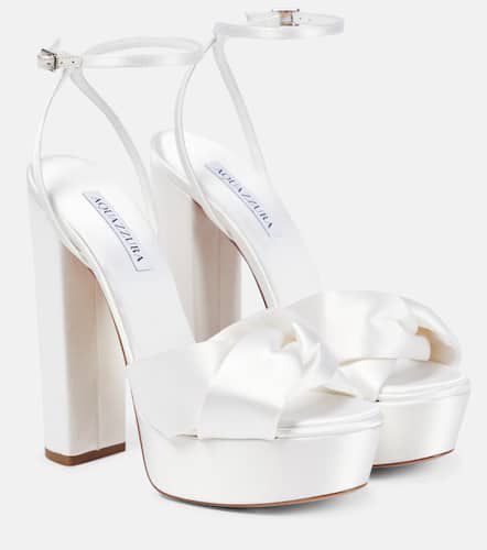 Olie 140 satin platform sandals - Aquazzura - Modalova