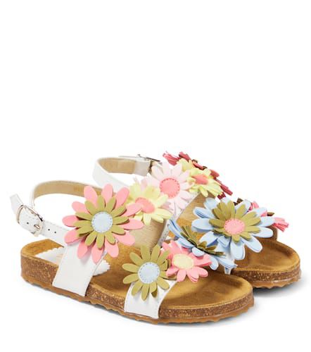 Sandalias de piel con apliques florales - Il Gufo - Modalova