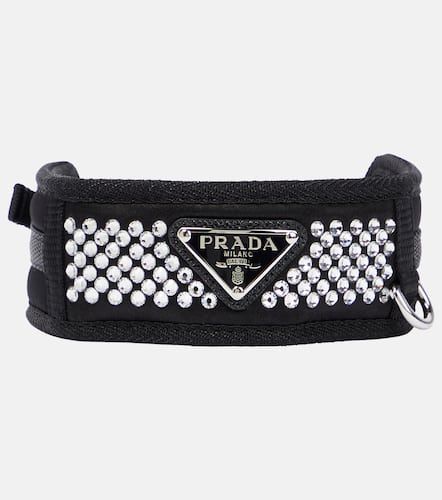 Logo crystal-embellished dog collar - Prada - Modalova