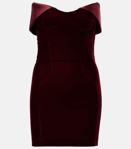 Satin-trimmed velvet bustier dress - Mugler - Modalova