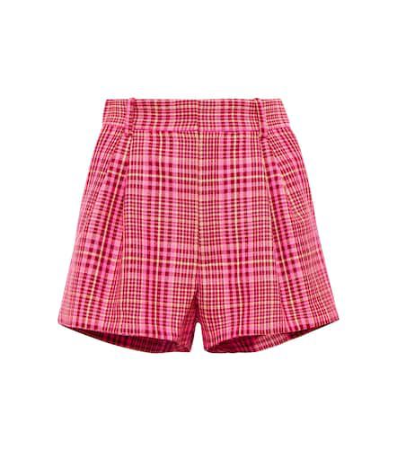 Checked wool-blend high-rise shorts - Area - Modalova