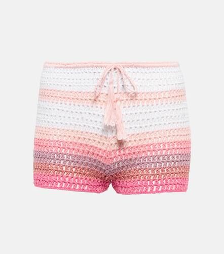 Striped crochet cotton shorts - Anna Kosturova - Modalova