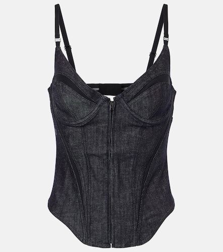 Mugler Corsé de denim con malla - Mugler - Modalova
