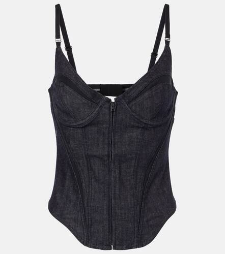 Mugler Mesh-trimmed denim corset - Mugler - Modalova