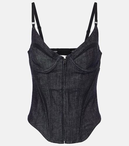 Mugler Top aus Denim mit Mesh - Mugler - Modalova