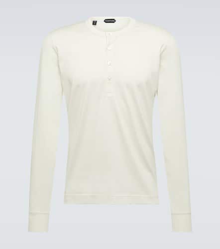 Longsleeve Henley aus Seide und Baumwolle - Tom Ford - Modalova